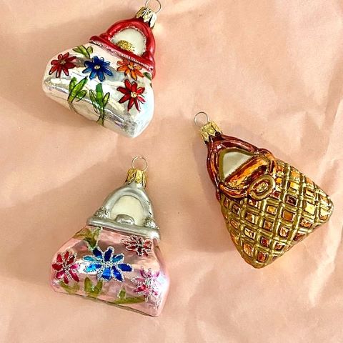 Vintage Glass Xmas Ornaments - Handbag